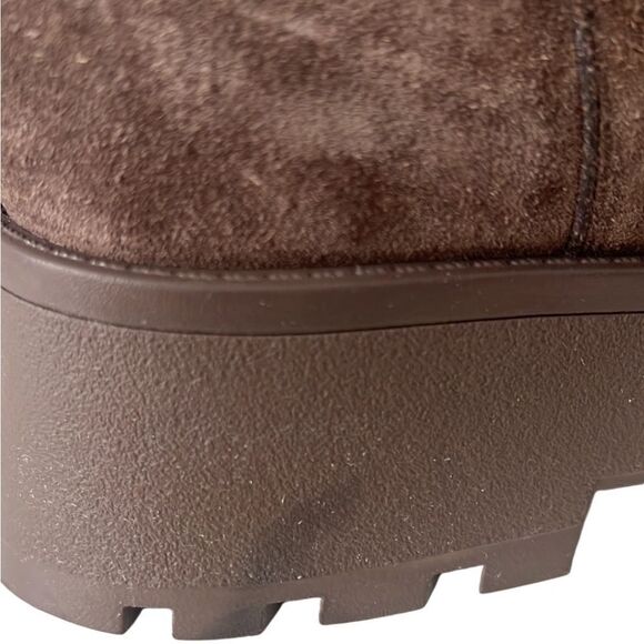 Vince Camuto Brown Suede Zip Platform Ankle Boots Size 7.5 - Picture 3 of 11